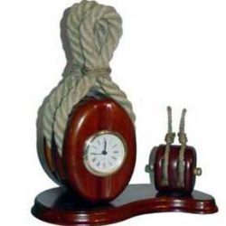 WOODEN ROPE BOAT CLOCK