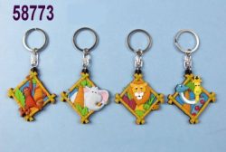 JUNGLE SCENE KEYRING 4 ASSTD