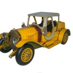 METAL ART YELLOW VINTAGE CAR