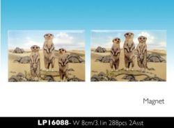 2 ASSTD MEERKAT MAGNETS TIN