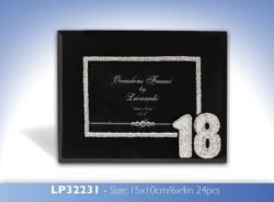 BLK GLASS DIAMANTE FRAME 4X6 18th