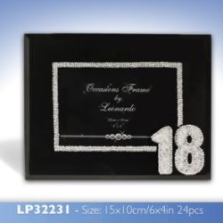 BLK GLASS DIAMANTE FRAME 4X6 18th