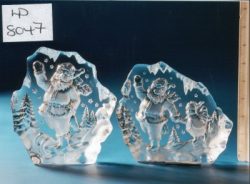 CRYSTAL ART SANTA/SNOWMAN