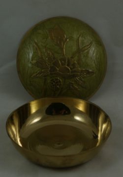 ENAMELLED BRASS LIDDED POT