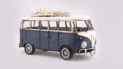 METAL ART BLUE CAMPER VAN WITH SURFBOARDS