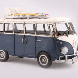 METAL ART BLUE CAMPER VAN WITH SURFBOARDS