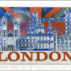 LONDON MONTAGE FOIL STAMP MAGNET