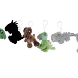 JURASSIC WORLD PLUSH BAG CLIPS 3 ASSTD