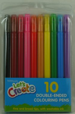 WHS 10 DOUBLE ENDED COLOURING PENS