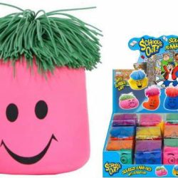 SQUEEZE FUNNY FACE WITH RUBBER HAIR IN DBX”SCHOOLS OUT”
