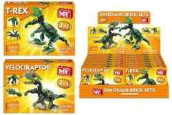 DINOSAUR BRICK SETS 2 ASSORTED IN DISPLAY BOX