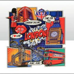 LONDON POP ART WOODEN MAGNET