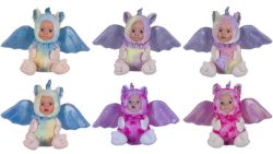 8” SITTING BABY DOLL IN UNICORN COSTUME