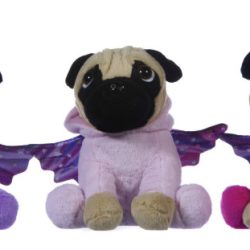 8” PUG IN UNICORN IN DARK PINK COSTUME