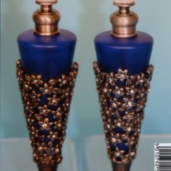 2 ASSTD COBALT BLUE PERFUME BOTTLES