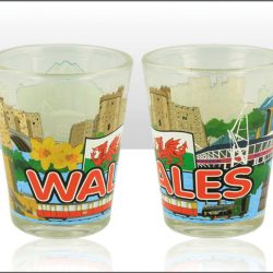 Wales & Flag Skyline Shot Glass