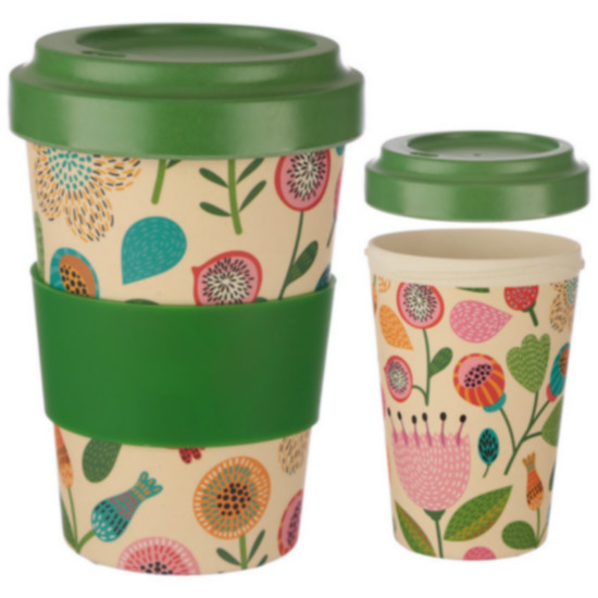 Autumn Floral Reusable Screw Top Bamboo Travel Mug The Gift Wholesaler