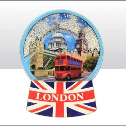 London Snowglobe Wood Magnet