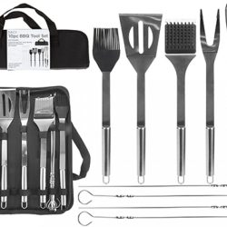 B&CO 10PC BBQ TOOL SET WITH    CARRY CASE