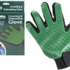 CRUFTS GROOMING & DESHEDDING GLOVE IN HANGING COLOUR BOX