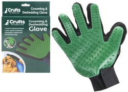 CRUFTS GROOMING & DESHEDDING GLOVE IN HANGING COLOUR BOX