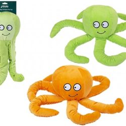 CRUFTS LARGE SQUEAKY PLUSH OCTOPUS TOY TIE ON CARD