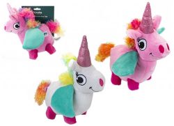 CRUFTS LARGE SQUEAKY PLUSH UNICORN TOY TIE ON CARD