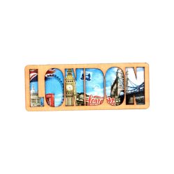 LONDON WORD COLLAGE WOODEN MAG