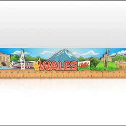 Wales Wooden Ruler 30cm
