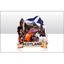 Scotland Montage Scroll 3D Layered Magnets