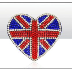 Union Jack Heart Cushioned Diamante Magnet