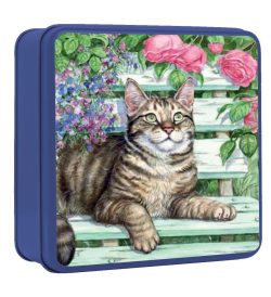 Embossed Tabby Cat on a Garden Bench 100g
