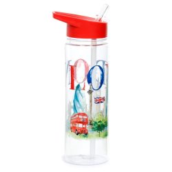 Water Bottle with Flip Straw – London Tour