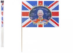 24″X16″ CORONATION FLAG WITH   27″ STICK IN PB