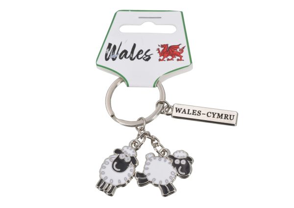 WALES METAL KEYRING SHEEP CHARMS