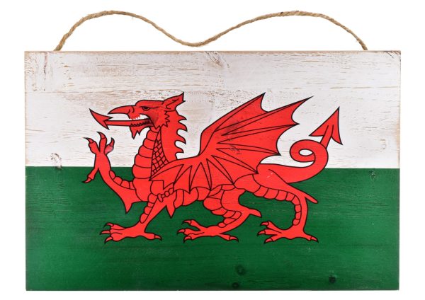 WALES WOODEN HANGING SIGN 30X20CM