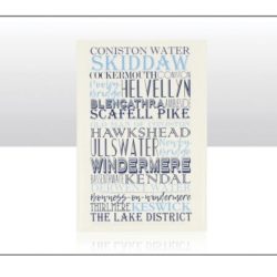 Lake District Typographic Printed Magnet