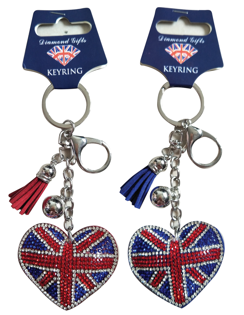 UNION JACK DIAMATE KEYRINGS - The Gift Wholesaler