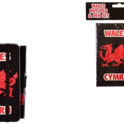 WALES NOTEPAD & PEN SET A6 – BLACK DRAGON DESIGN