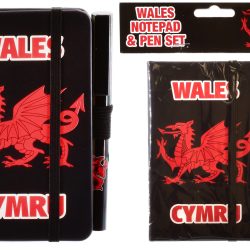 WALES NOTEPAD & PEN SET A5 – BLACK DRAGON DESIGN