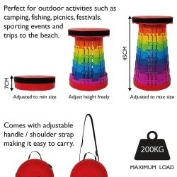 TELESCOPIC STOOL RED RAINBOW