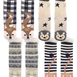 Slipper Socks (Animal Designs) with Grippers 4 Asstd