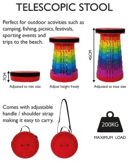 TELESCOPIC STOOL BLUE RAINBOW