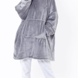 Eskimo Sherpa Lined Blanket Hoodie Grey