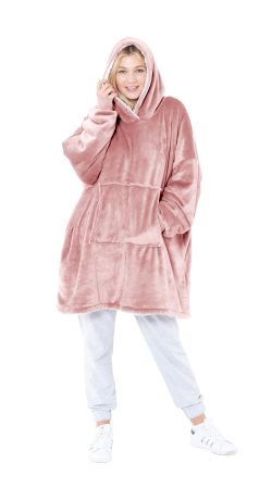 Eskimo Sherpa Lined Blanket Hoodie Pink