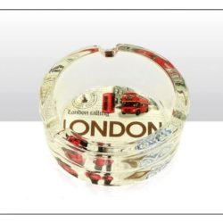 London Collage Glass Ashtray