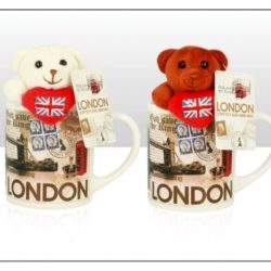London Collage Mini Mug with  Bear