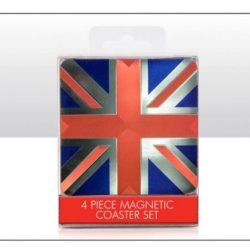 Union Jack Foil Magnetic Coaster Set