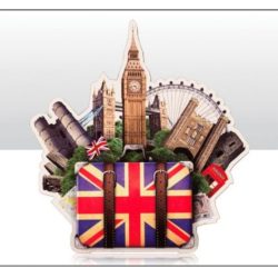 London Icons Suitcase Wood Magnet
