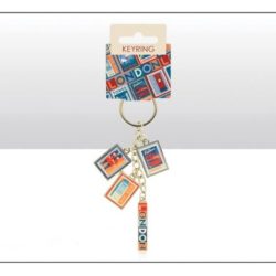 London Stamps Charm Keyring